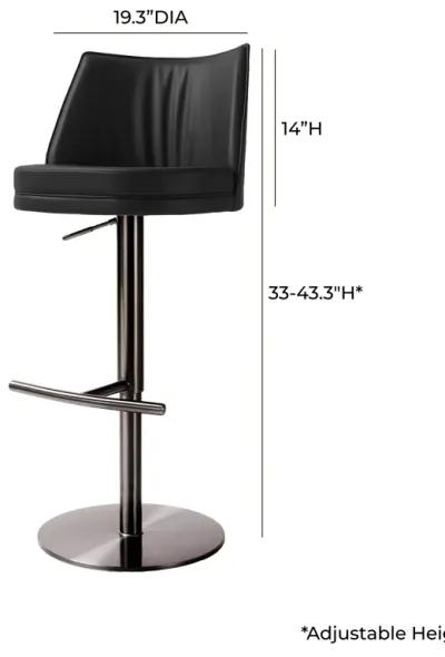 Gala Black Performance Vegan Leather on Adjustable Stool