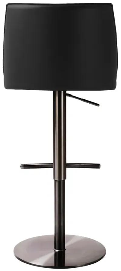 Gala Black Performance Vegan Leather on Adjustable Stool