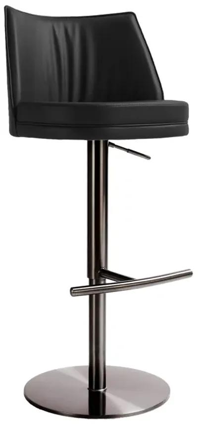 Gala Black Performance Vegan Leather on Adjustable Stool