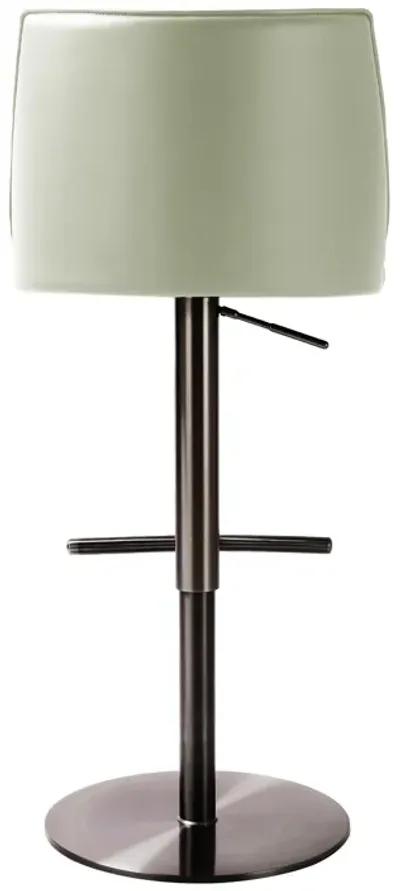 Gala Light Grey Performance Vegan Leather on Black Adjustable Stool