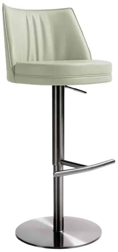 Gala Light Grey Performance Vegan Leather on Black Adjustable Stool