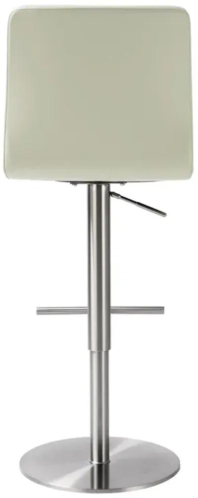 Paddy Light Grey Performance Vegan Leather on Silver Adjustable Stool