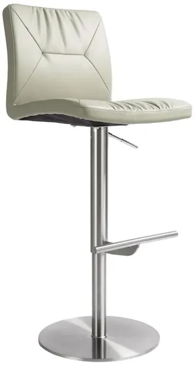 Paddy Light Grey Performance Vegan Leather on Silver Adjustable Stool