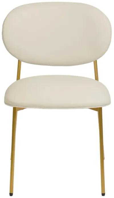 McKenzie Cream Performance Vegan Leather Stackable Dining Chair - Set of 2