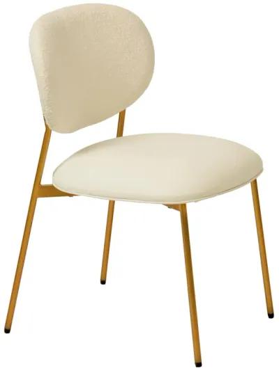 McKenzie Cream Boucle & Performance Vegan Leather Stackable Dining Chair - Set of 2