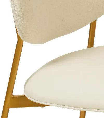 McKenzie Cream Boucle & Performance Vegan Leather Stackable Dining Chair - Set of 2