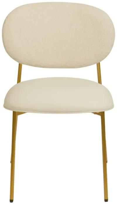 McKenzie Cream Boucle & Performance Vegan Leather Stackable Dining Chair - Set of 2