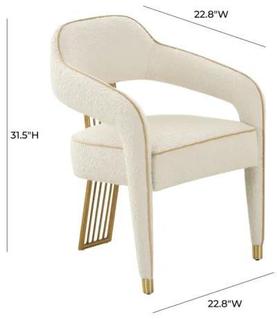 Corralis Cream Performance Boucle Dining Chair