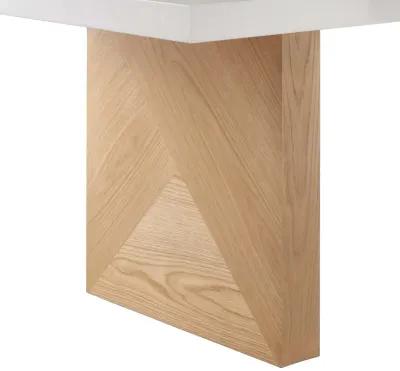 Madeline White Gloss and Natural Ash Dining Table