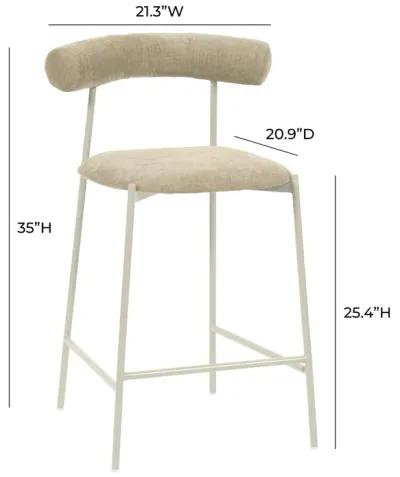 Liliana Taupe Performance Velvet Counter Stool