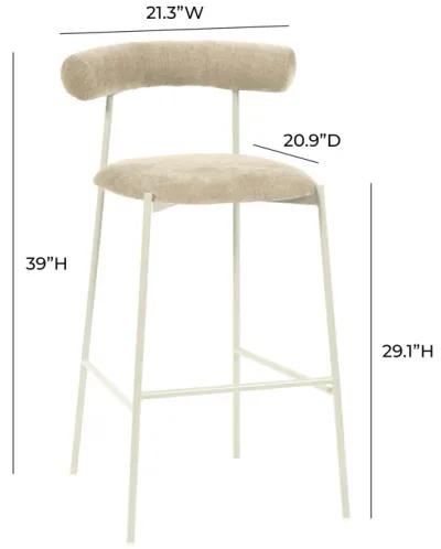 Liliana Taupe Performance Velvet Bar Stool