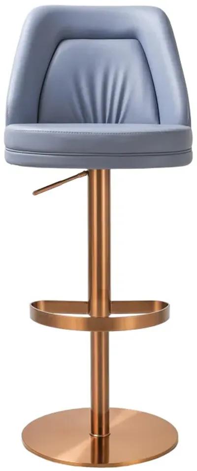 Maven Lavender Mist Performance Vegan Leather and Rose Gold Adjustable Swivel Stool