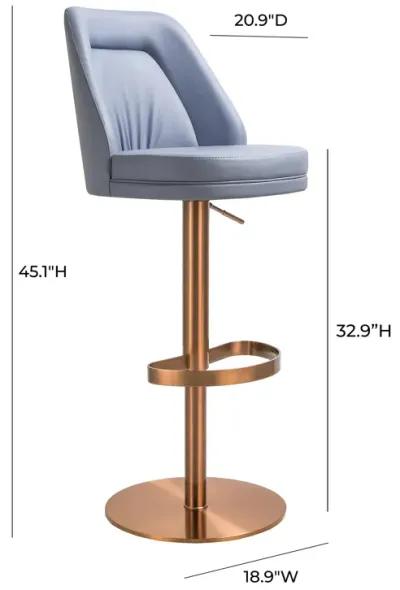 Maven Lavender Mist Performance Vegan Leather and Rose Gold Adjustable Swivel Stool