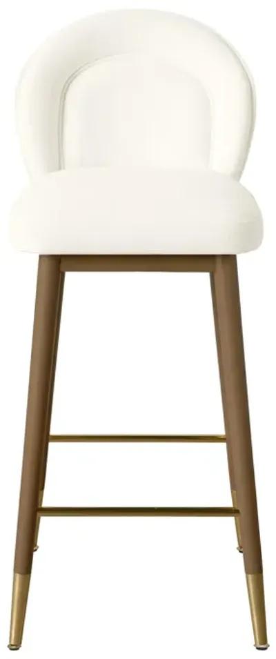 Hailey Cream Velvet Counter Stool