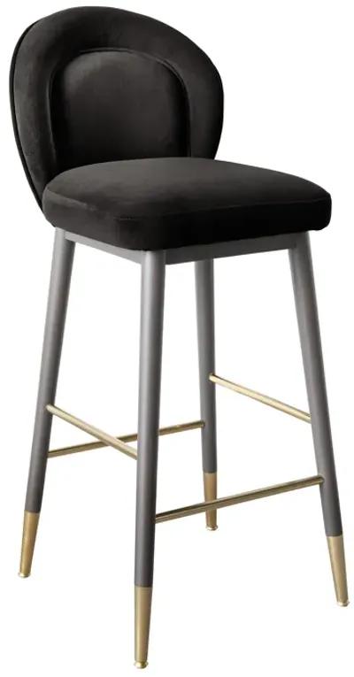 Hailey Charcoal Grey Velvet Barstool