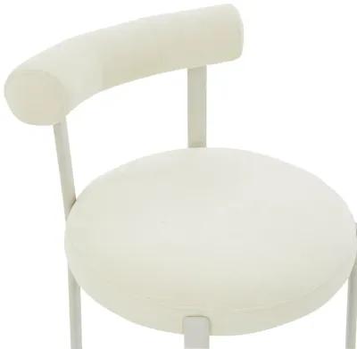 Margaret Cream Performance Chenille Bolster Back Dining Chair