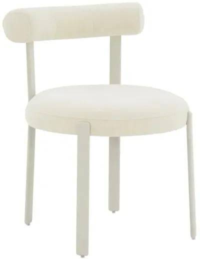 Margaret Cream Performance Chenille Bolster Back Dining Chair