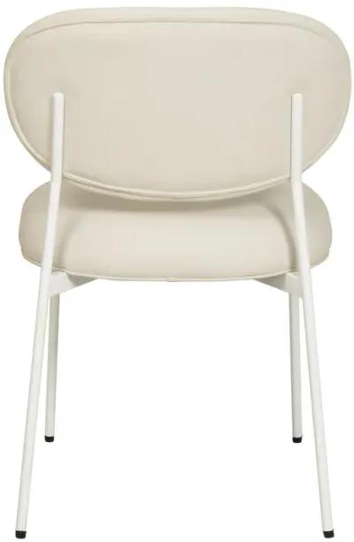 McKenzie Cream Performance Vegan Leather Stackable Dining Chair with Cream Legs - Set of 2