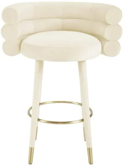 Betty Cream Velvet Barstool