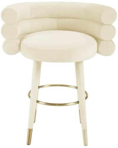 Betty Cream Velvet Counter Stool