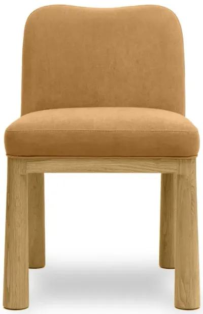 Tiara Cognac Performance Velvet Oak Dining Chair