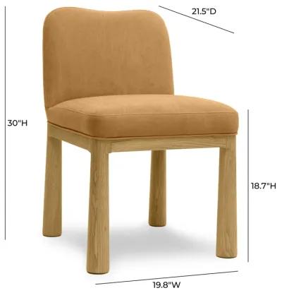 Tiara Cognac Performance Velvet Oak Dining Chair