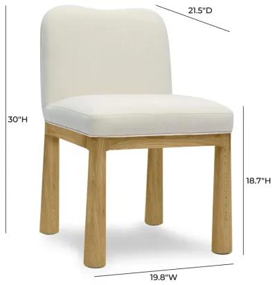 Tiara Cream Velvet Oak Dining Chair