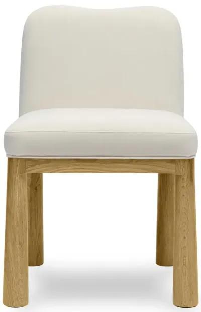 Tiara Cream Velvet Oak Dining Chair