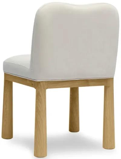 Tiara Cream Velvet Oak Dining Chair