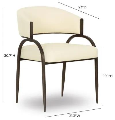 Tatum Cream Performance Vegan Leather Dining Chair