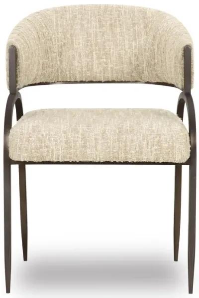 Tatum Cream Textured Performance Boucle Dining Chair