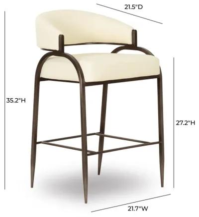 Tatum Cream Performance Vegan Leather Counter Stool