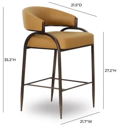 Tatum Tan Performance Vegan Leather Counter Stool