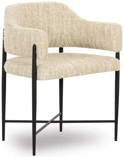 Sezanne Cream Textured Performance Boucle Dining Chair