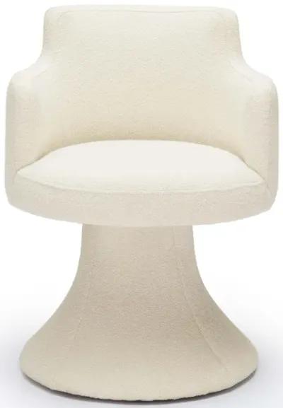 Jeffree Cream Performance Boucle Swivel Dining Chair