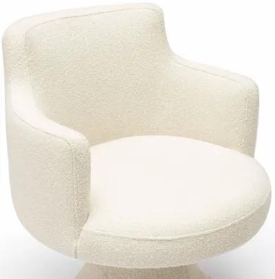 Jeffree Cream Performance Boucle Swivel Dining Chair