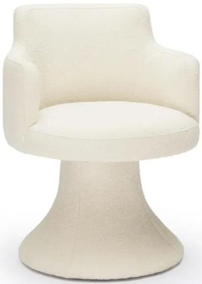 Jeffree Cream Performance Boucle Swivel Dining Chair