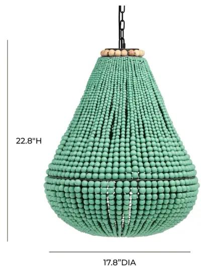 Palani Green Wooden Bead Chandelier