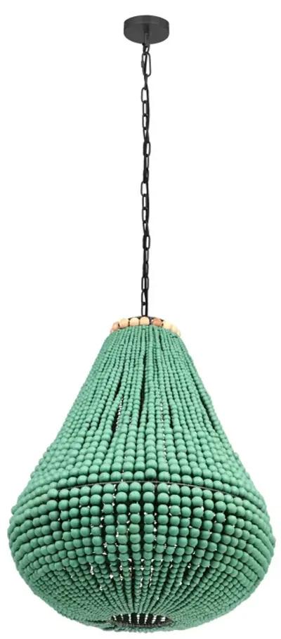 Palani Green Wooden Bead Chandelier