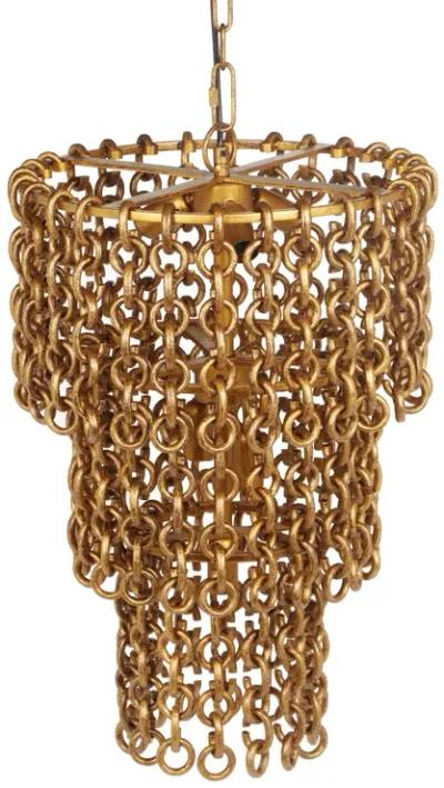 Nirsa Brass Chain Link 3-Tier Chandelier