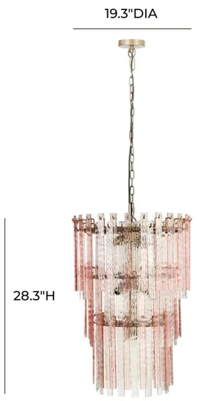 Hampshire Pink Acrylic 3-Tier Chandelier