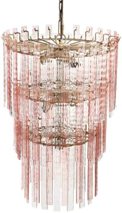 Hampshire Pink Acrylic 3-Tier Chandelier