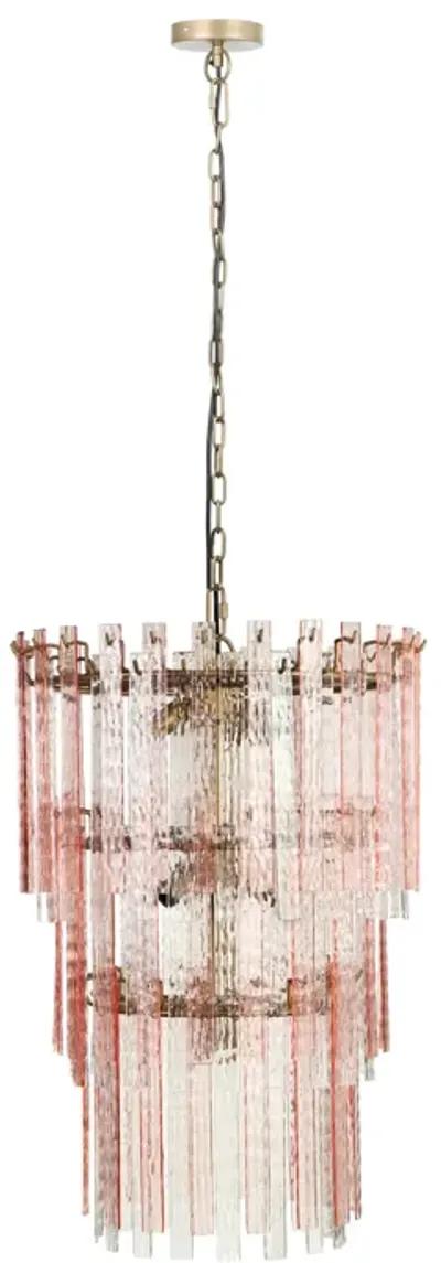 Hampshire Pink Acrylic 3-Tier Chandelier