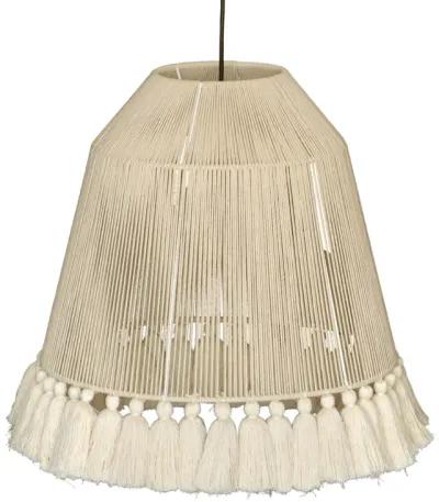 Helen White Cotton Tasseled Pendant Lamp