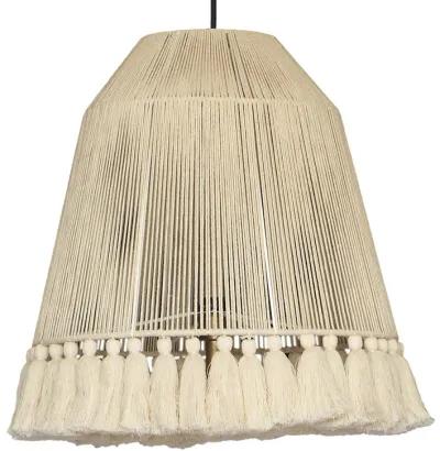 Helen Large White Cotton Tasseled Pendant Lamp