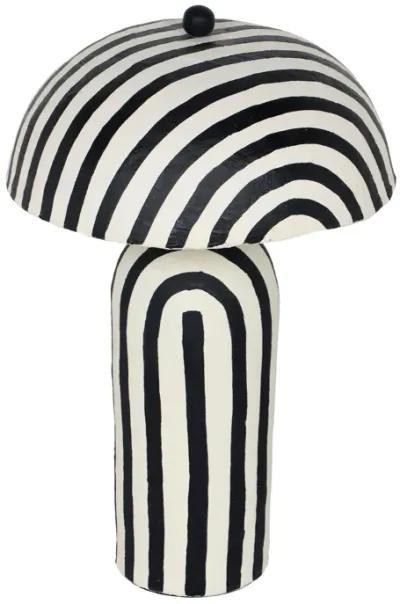 Maiori Black Striped Papier Mache Table Lamp