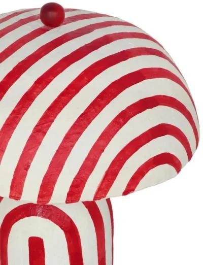 Maiori Red Striped Papier Mache Table Lamp