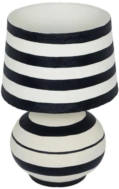 Positano Black Striped Papier Mache Table Lamp