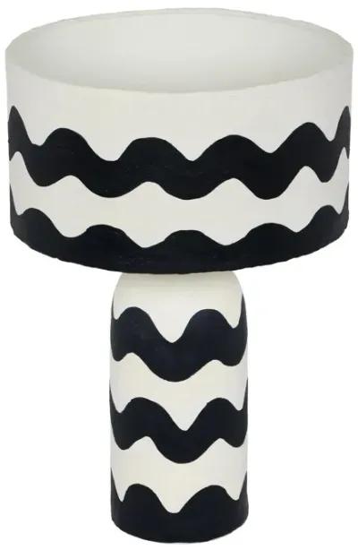 Tropea Black Waves Papier Mache Table Lamp