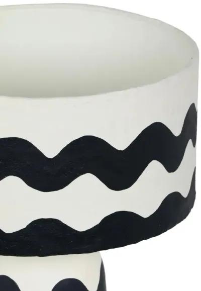 Tropea Black Waves Papier Mache Table Lamp